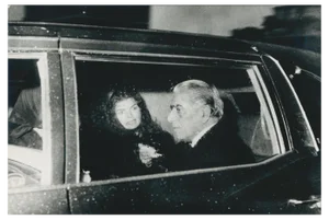 Jackie and Aristoteles Onassis in Car, Paris, 1973, Black & White Photograph