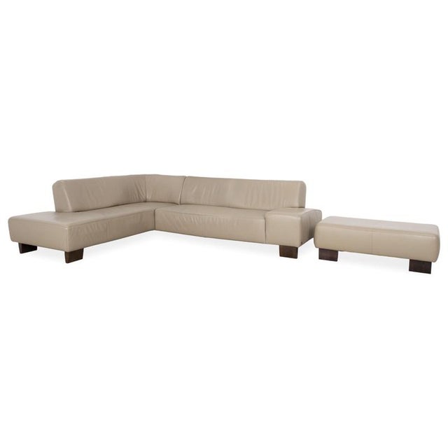 Leather and Wood Corner Sofa from Musterring, Set of 2 For Sale - Image 17 of 17