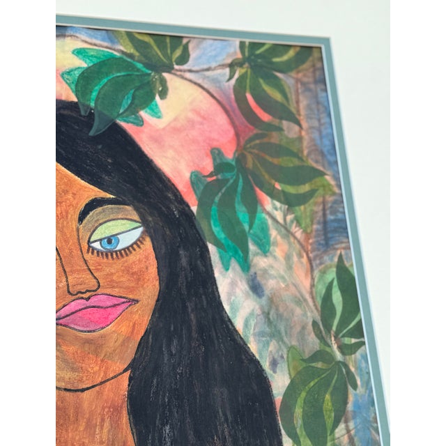 2000 - 2009 Jude Kirby Original“Caroline” Large Contemporary Expressionism Oil Pastel on Paper. - For Sale - Image 5 of 6