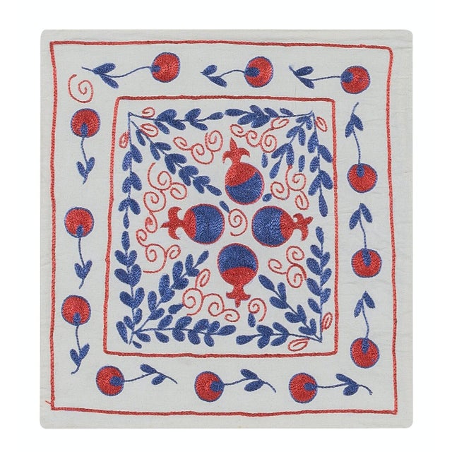 Home Decor Toss Pillow Cover. Suzani Silk Hand Embroidery Cushion Cover. 17"x19" For Sale