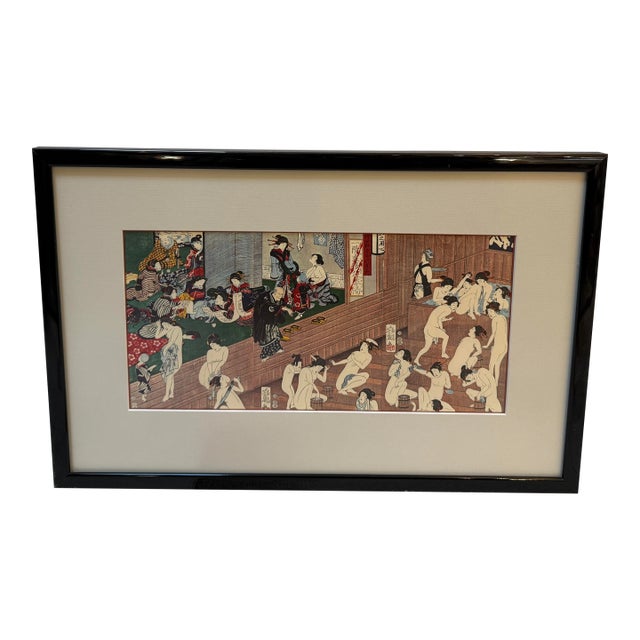 Utagawa Yoshiiku Onsen Reproduction Print For Sale