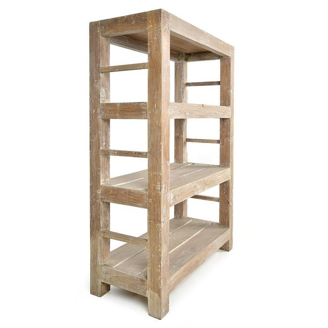 Shelf on Legs in Patinated Wood For Sale - Image 3 of 6