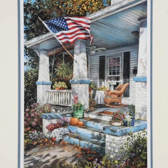A Framed Print of William Mangum's "American Way" depicts a warm, inviting scene. The house is bathed in soft, sunlit...