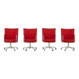 Partner Chairs by J. Foersom & P. ​​Hiort-Lorenzen for Erik Jørgensen, Denmark, 1970s, Set of 4 For Sale