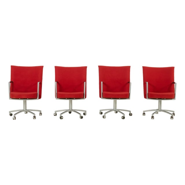 Partner Chairs by J. Foersom & P. ​​Hiort-Lorenzen for Erik Jørgensen, Denmark, 1970s, Set of 4 For Sale