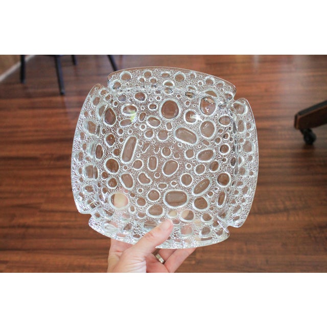 Mid-Century Modern Mid-Century Textured Pebble Glass Ashtray or Catchall For Sale - Image 3 of 7