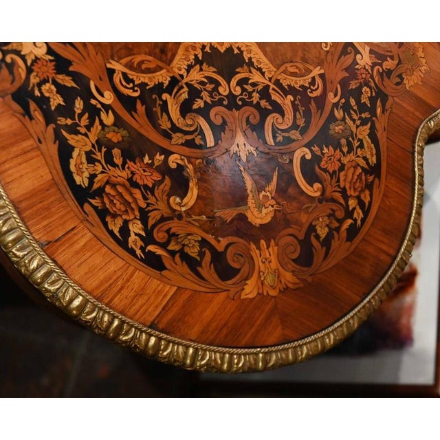 Antique French Louis XV Marquetry Inlay Centre Table, 1860 For Sale - Image 4 of 11