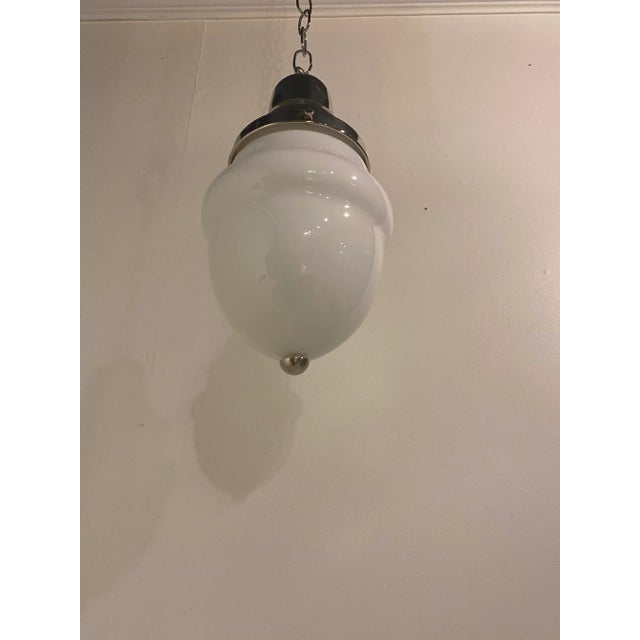 1930’s Small Opaline Glass Lantern For Sale - Image 4 of 7