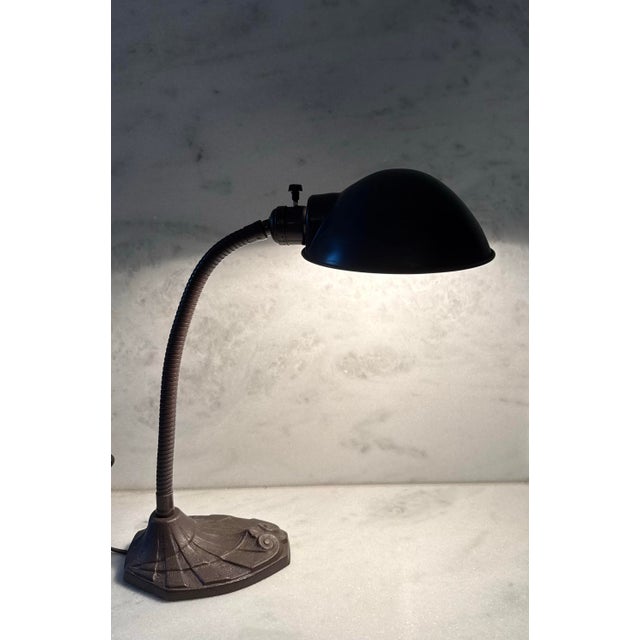 Faries Antique Faries Fosteria Cast Iron Gooseneck Desk Lamp For Sale - Image 4 of 10