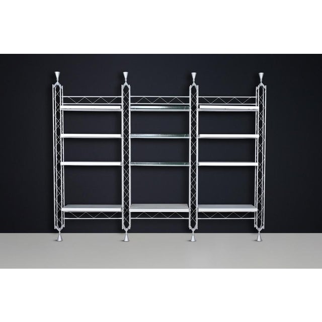 An iconic large-scale postmodern shelving unit from the “abracadabra” series, designed by de pas, d’urbino & lomazzi and...