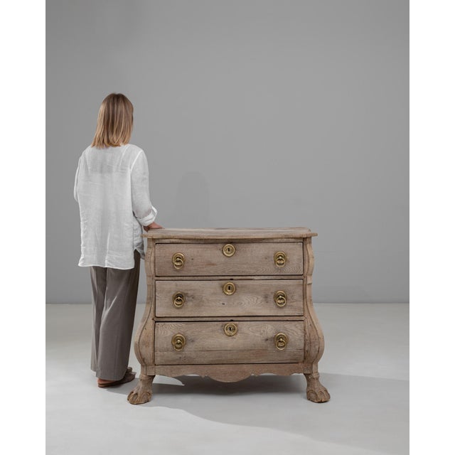 1820s Dutch Oak Bombe Chest Of Drawers For Sale - Image 18 of 18