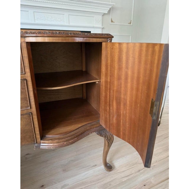 Romweber French Provincial Louis XV Burl Wood Sideboard Buffet Circa 1930’s / 1920’s, Attributed For Sale - Image 9 of 12