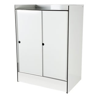 Italian White Laminated Plastic Storage Unit with Shelves and Sliding Doors from La Rinascente, 1960s For Sale