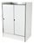 Italian White Laminated Plastic Storage Unit with Shelves and Sliding Doors from La Rinascente, 1960s For Sale