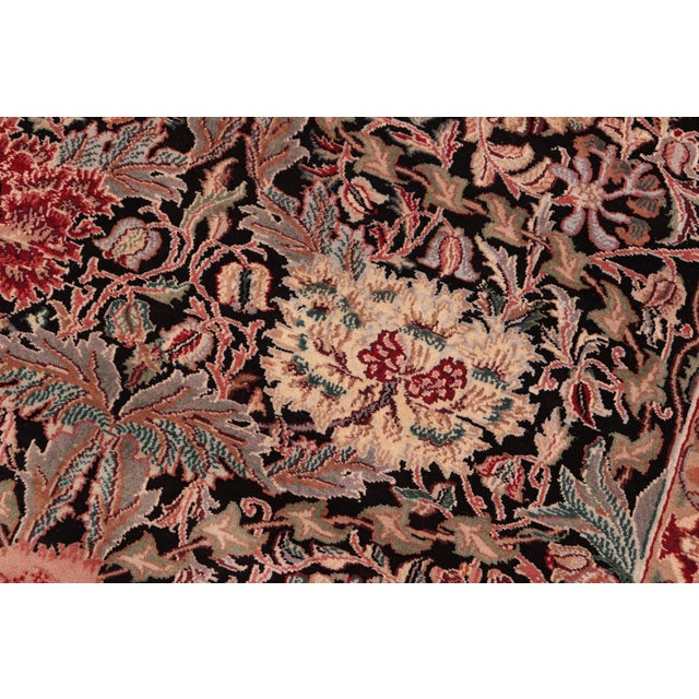 Shabby Chic 1990's Pak-Persian Black/Beige Wool Rug - 8'3'' X 10'3'' For Sale - Image 4 of 9