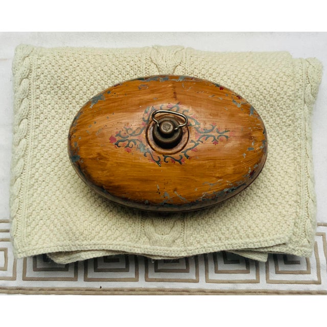 Vintage German Hailo Painted Metal Bed Warmer Hot Water BottleU For Sale - Image 15 of 15