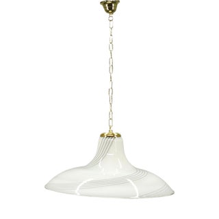 Italian Murano Glass Swirl Pendant Light with Brass, 1970s For Sale