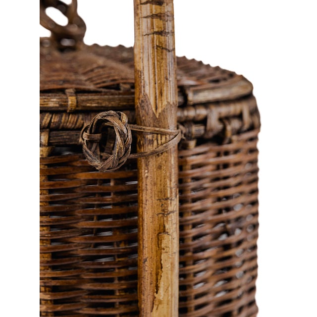 Vintage Antique Small 2 (Two) Tier Chinese Wedding Basket With Linked Lid For Sale - Image 14 of 15