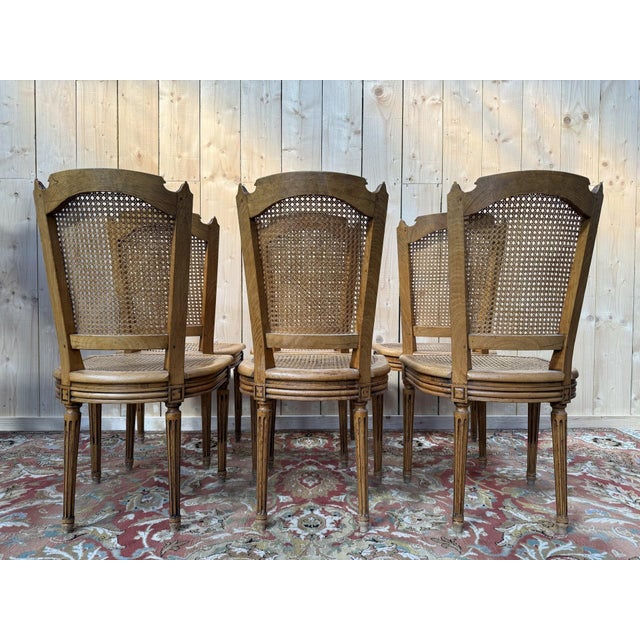 Vintage Louis XVI Style Cane Chairs, 1970s, Set of 6 For Sale - Image 3 of 11