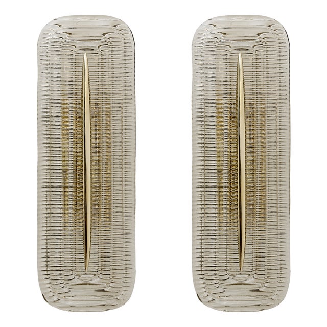 Modern Italian Murano Glass and Brass Sconces, 2000, Set of 2 For Sale