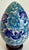 Vintage Display Size Blue Floral Cloisonné Egg on Wood Stand For Sale In Los Angeles - Image 6 of 12
