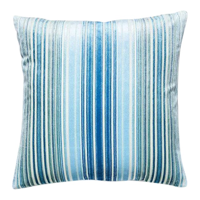 The House of Scalamandré Timberlake Velvet Pillow, Blue Jay For Sale