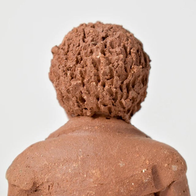 Early 20th Century Early 20th Century Earthenware Terracotta Clay Female Figurine With Fish Malawi For Sale - Image 5 of 7
