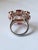 2020s Set in 18k Gold, Natural Morganite, Rubellite & Rose Cut Diamonds Cocktail Ring, Size 6 For Sale - Image 5 of 6
