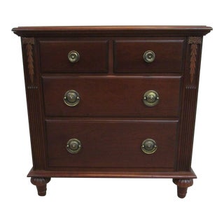 Chatham Furniture Carved Mahogany Four Drawer Nightstand For Sale