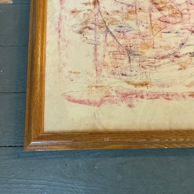 Abstract Expressionism 1940’s Original Abstract Expressionist Female Nude Pen and Ink Drawing / Watercolor Painting For Sale - Image 3 of 5