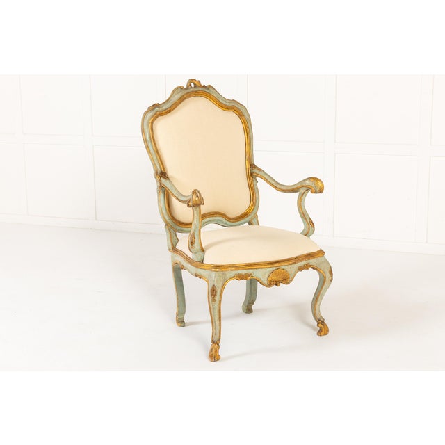 Set of Antique Italian Painted Chairs, 1700s For Sale - Image 9 of 14