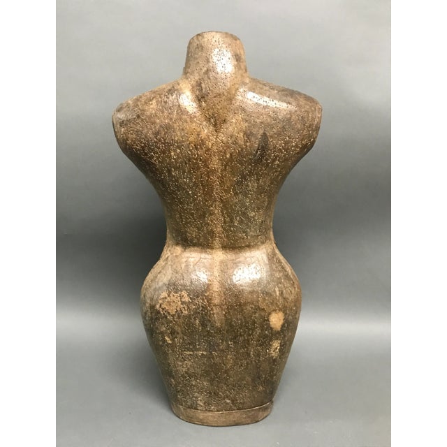 1920s 1920s Vintage Large Carved Solid Wood Papermache Mold Dress Sculpture For Sale - Image 5 of 7