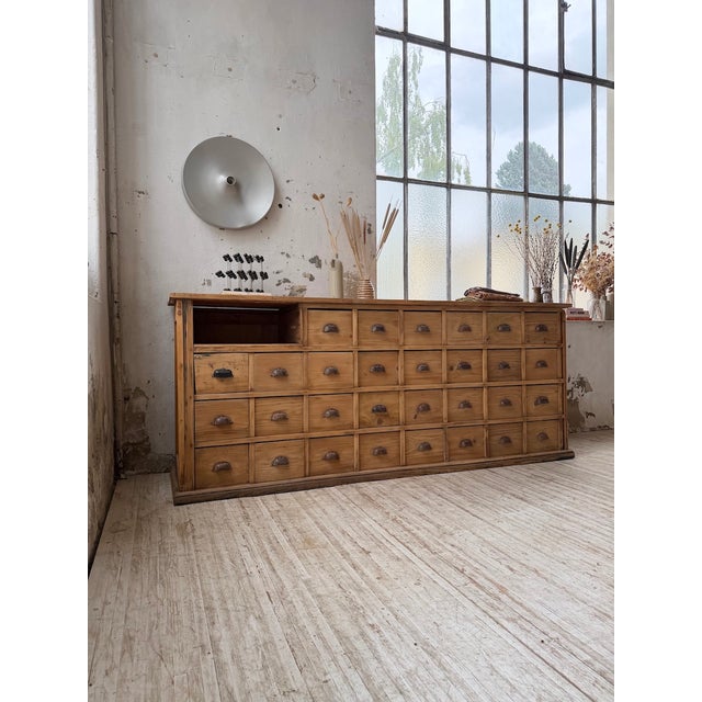 Wood Pine Workshop Cabinet, 1950s For Sale - Image 7 of 18