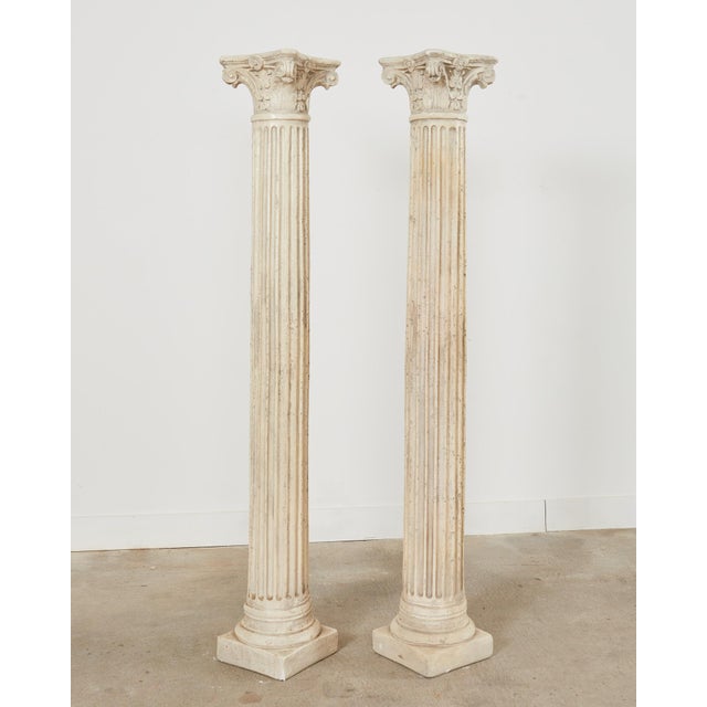 Pair of Neoclassical Style Greco Roman Plaster Columns | Chairish