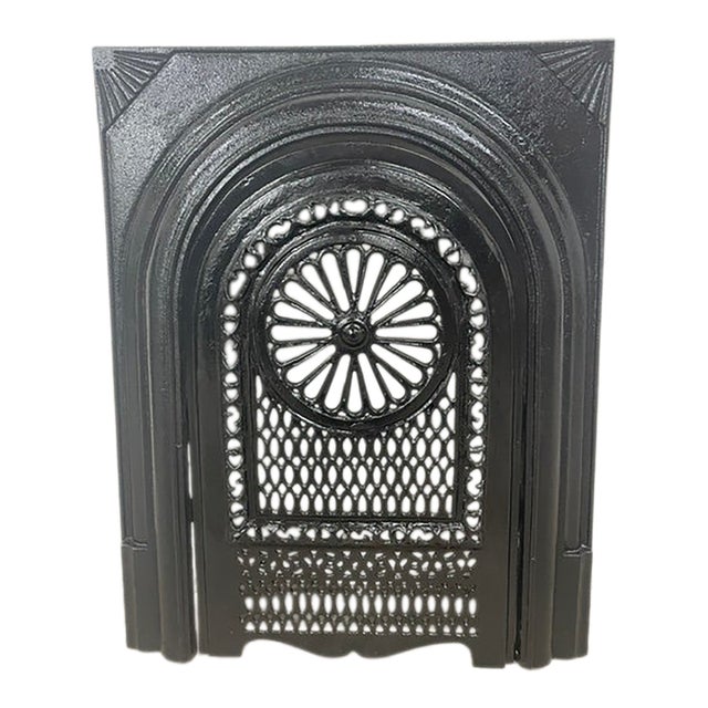 Late 19th Century French Quarter Cast Iron Fireplace Surround & Cover 26.75" X 21" For Sale