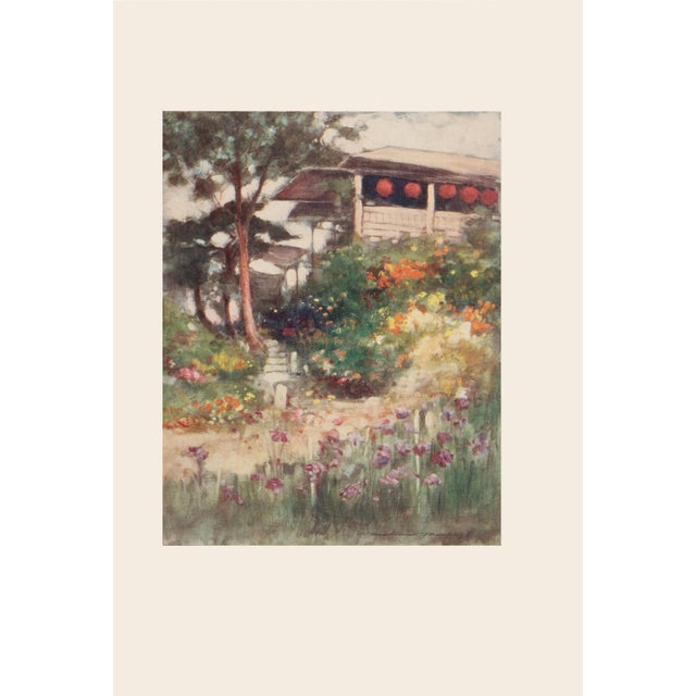 Japanese 1901 Mortimer Menpes, "An Iris Garden" Original Period Antique Print of Japan From London For Sale - Image 3 of 7