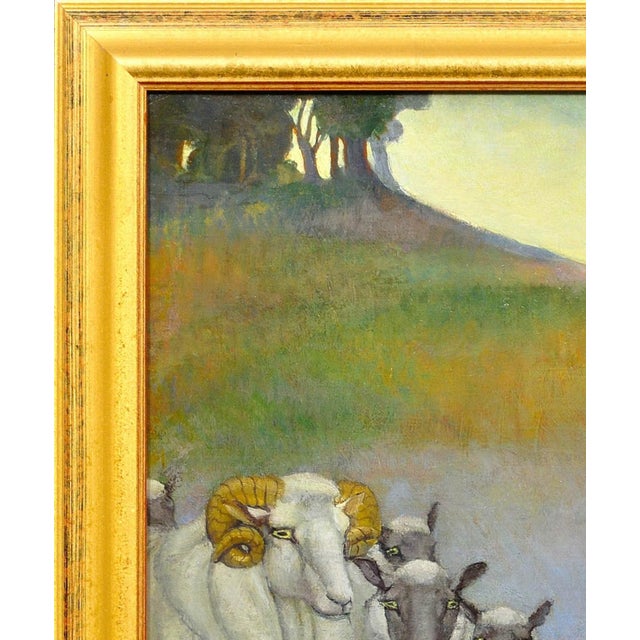 1930s Margaret Maitland Howard, Pan, God of Nature, Playing Panpipes, 1930s, Oil Painting, Framed For Sale - Image 5 of 18