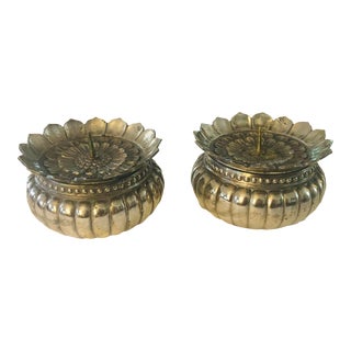 Pair of 1950s Silver Plate Pillar Candle Holders For Sale