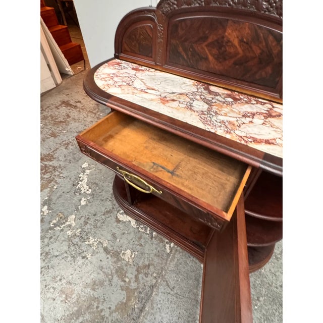 Louis-Jean-Sylvestre Majorelle Art Nouveau Marble Top Sideboard/Cabinet, 19th Century For Sale - Image 10 of 13