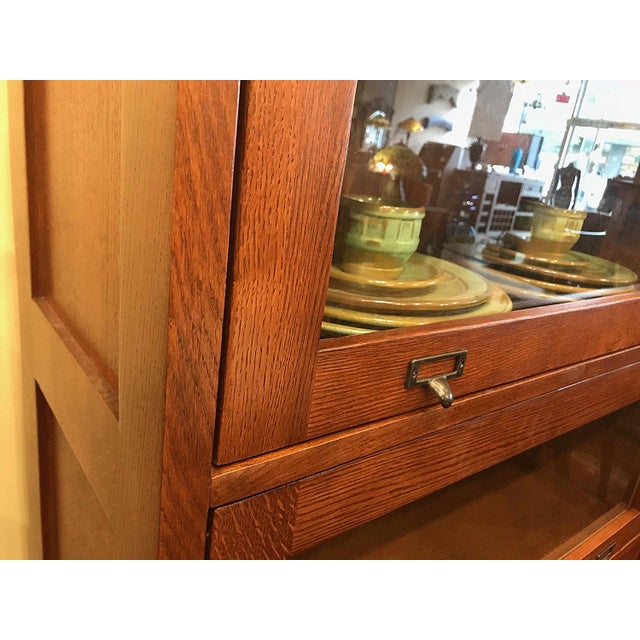 Mission Quarter Sawn Oak 4 Stack Barrister Bookcase - Micheal Cherry For Sale - Image 9 of 15