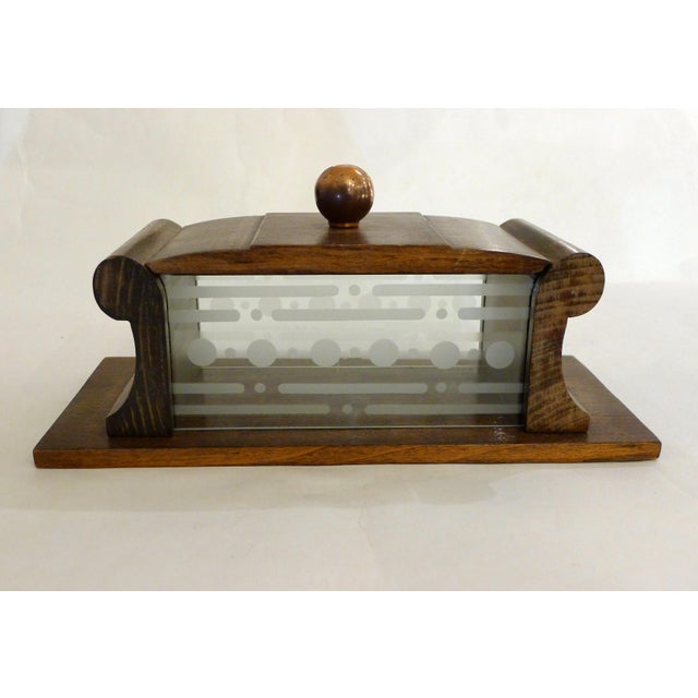 Brown Large Art Deco Modernist Biscuit Tin, 1930s For Sale - Image 8 of 12