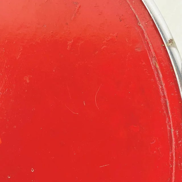 Modern Italian Round Coffee Table in Red Metal, 1980s For Sale - Image 9 of 13