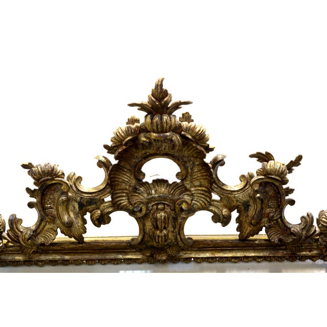 Louis XV Style Wall Mirror with Mercury Glass, Late 19th Century For Sale - Image 4 of 10