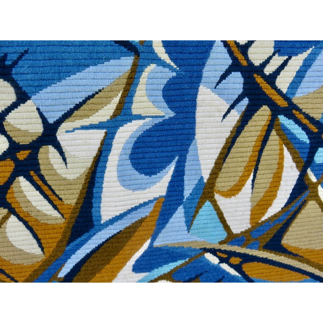 Textile Abstract Futuristic Tapestry by Gilles Duvert, 1970s For Sale - Image 7 of 11