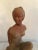 Brown 2001 Terracotta Sculpture On Wood Base Of A Ballerina Dancer Stamped AMR For Sale - Image 8 of 11