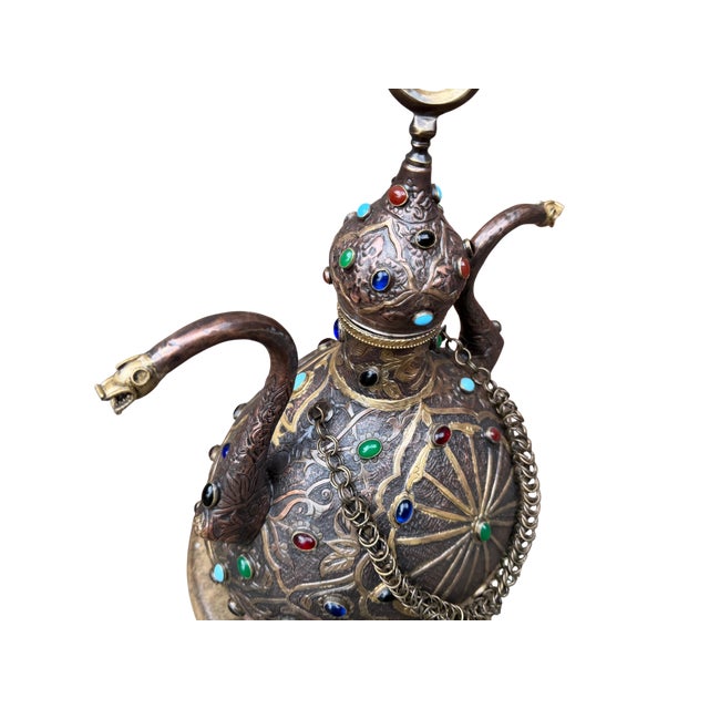 Ceremonial Brass Ewer With Dragon Spouts For Sale - Image 12 of 12