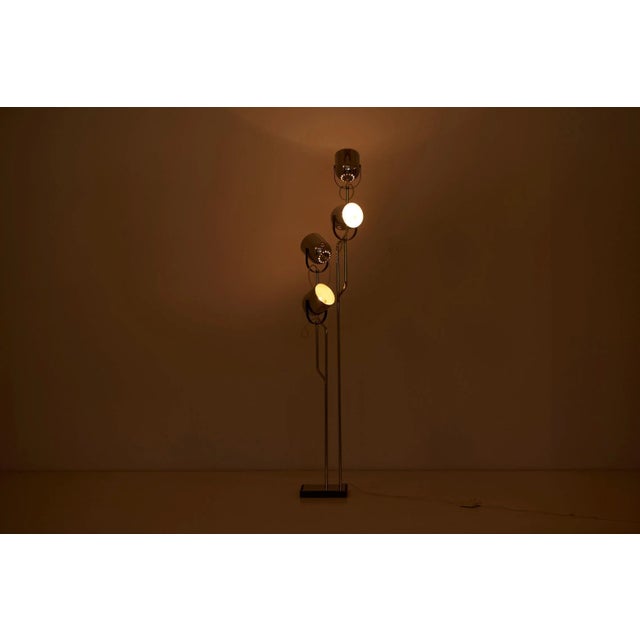 Reggiani 4-Head Chrome and Black Floor Lamp from Reggiani, Italy, 1970s For Sale - Image 4 of 17