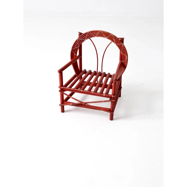 Wood Antique Adirondack Children's Chair For Sale - Image 7 of 8
