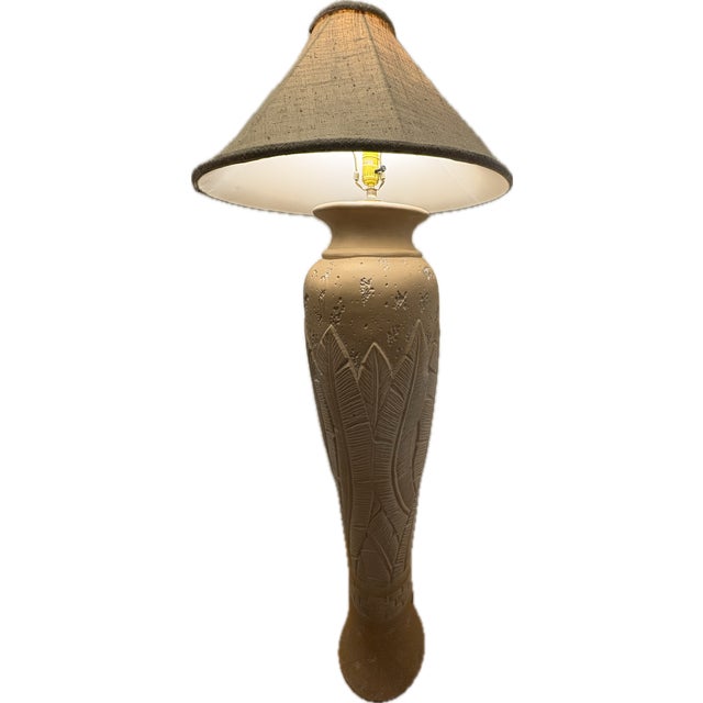 1980s Postmodern Plaster Banana Leaf Floor Lamp - Serge Roche Style For Sale - Image 9 of 13