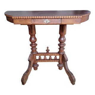 Antique Demi-Lune Console Table with Drawer, 1700s For Sale
